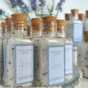 Kit 50 garrafinhas de 50g de sais escalda pés cada – Personalizável